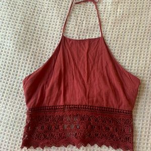 American eagle knit crochet halter top